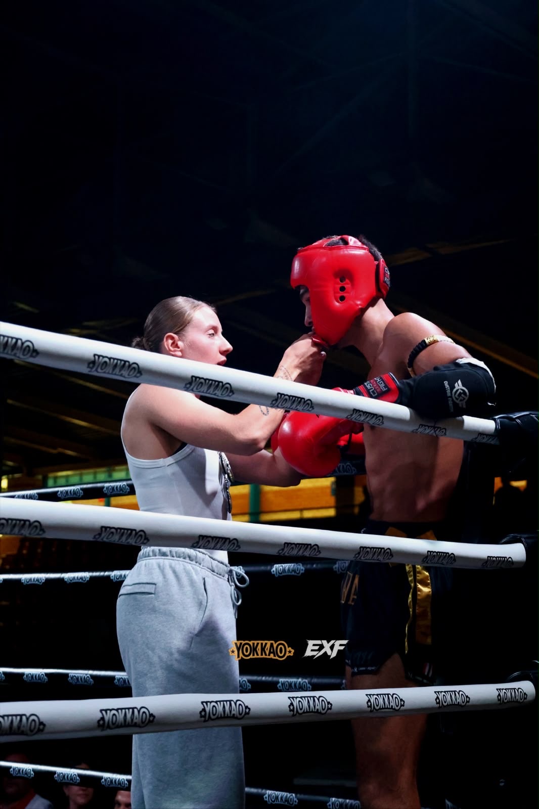 Hugo en acción de pelea Muay Thai Slava Legacy